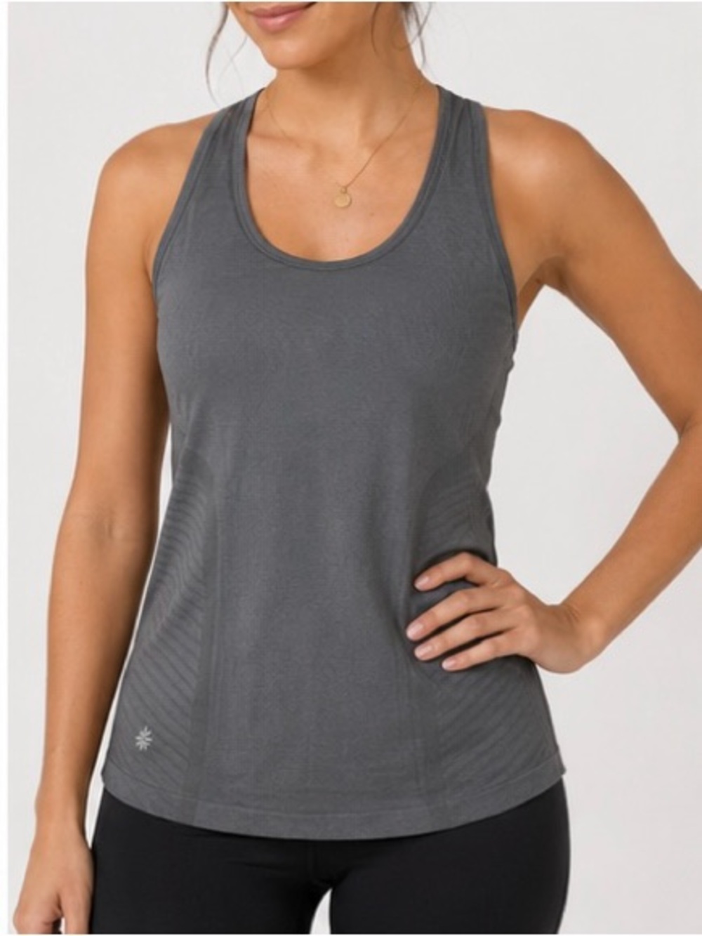 Athleta Seamless Racerback Performance Tank Charcoal Gray Athletic Top Size M